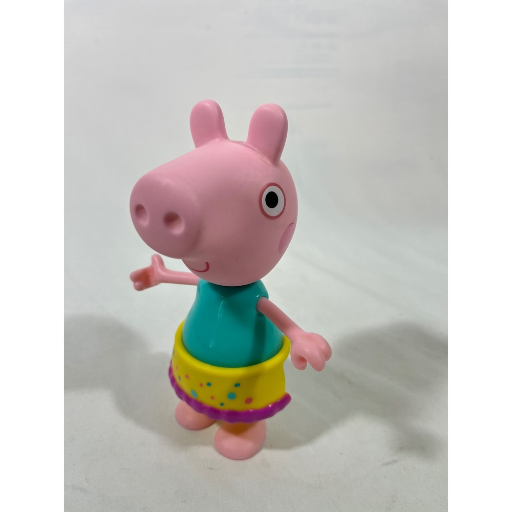 Hasbro Peppa Pig Articulated Figure Kids 6" Pink Teal Yellow Removable‎ Skirt